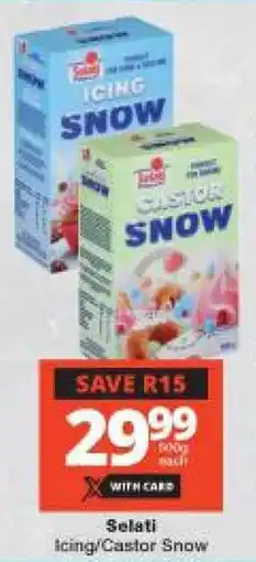 Checkers Selati Icing/ Castor Snow offer