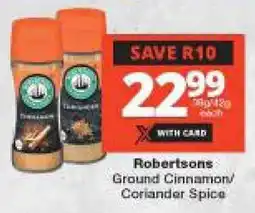 Checkers Robertsons Ground Cinnamon/ Coriander Spice offer