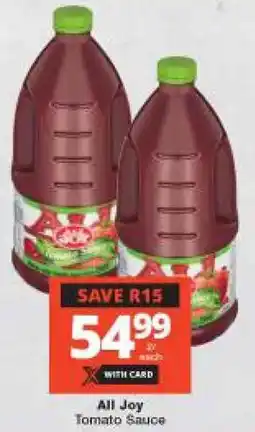 Checkers All Joy Tomato Sauce offer