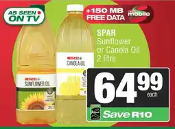 Spar SPAR Sunflower or Canola Oil offer