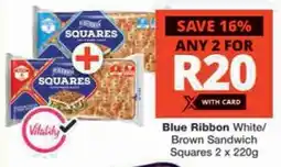 Checkers Hyper Blue Ribbon White/ Brown Sandwich Squares offer
