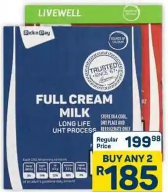 Pick n Pay Hypermarket PnP Long Life Milk Assorted offer