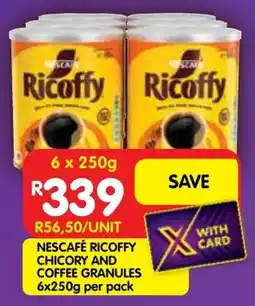 Shoprite Nescafé ricoffy chicory and coffee granules offer