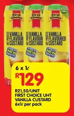 Shoprite First choice uht vanilla custard offer
