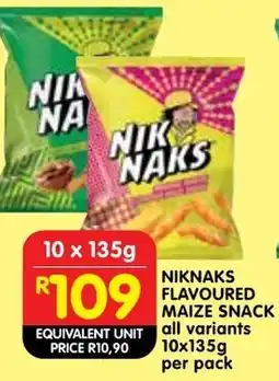 Shoprite Niknaks flavoured maize snack offer