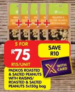 Shoprite Padkos roasted & salted peanuts with raisins/ roasted & salted peanuts offer