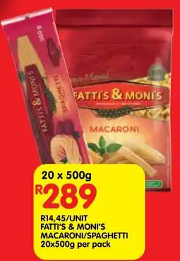 Shoprite Fatti's & moni's macaroni/ spaghetti offer
