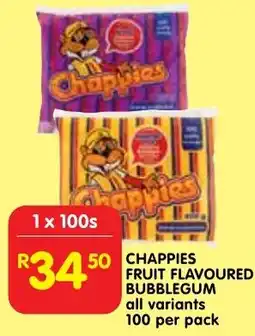 Shoprite Chappies fruit flavoured bubblegum offer