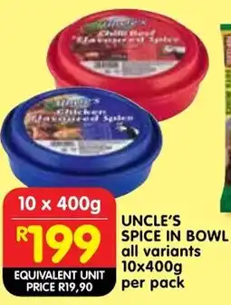 Shoprite Uncle's spice in bowl offer