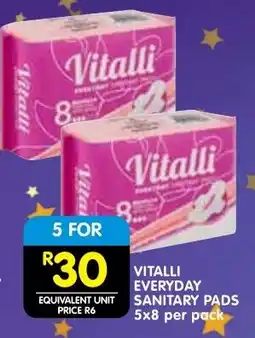 Shoprite Vitalli everyday sanitary pads offer