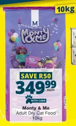 Checkers Monty & Me Adult Dry Cat Food offer