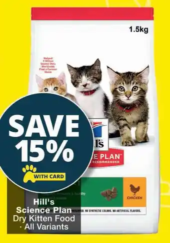 Checkers Hill's Science Plan Dry Kitten Food offer