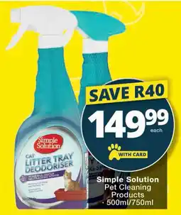 Checkers Simple Solution Pet Cleaning Products offer