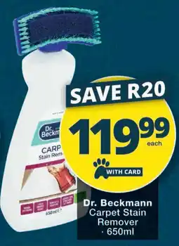 Checkers Dr. Beckmann Carpet Stain Remover offer