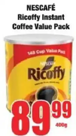 Boxer NESCAFÉ Ricoffy Instant Coffee Value Pack offer