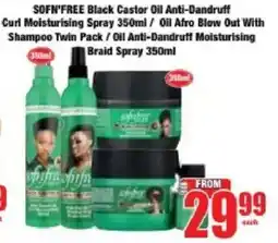 Boxer SOFN'FREE Black Castor Oil Anti-Dandruff Curl Moisturising Spray/ Oil Anti-Dandruff Moisturising Braid Spray offer