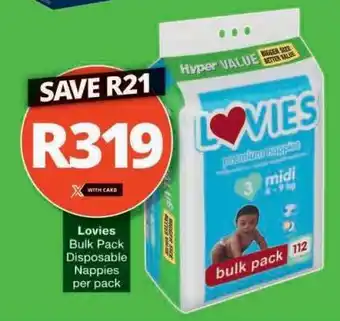 Checkers Lovies Bulk Pack Disposable Nappies offer