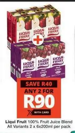 Checkers Liqui Fruit 100 % Fruit Juice Blend offer