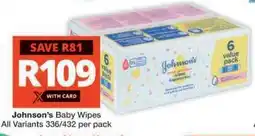 Checkers Johnson's Baby Wipes offer