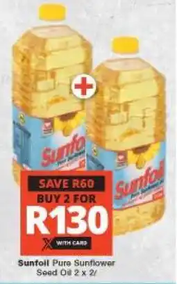 Checkers Sunfoil Pure Sunflower Seed Oil 2 x 2L offer