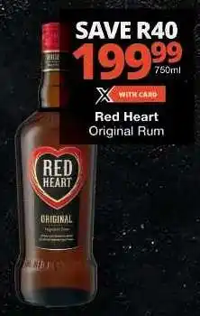 Checkers Red Heart Original Rum offer