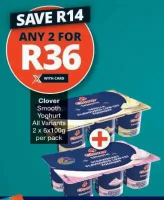 Checkers Clover Smooth Yoghurt offer