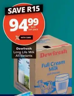 Checkers Dewfresh Long Life Milk offer