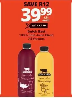 Checkers Dutch East 100% Fruit Juice Blend offer