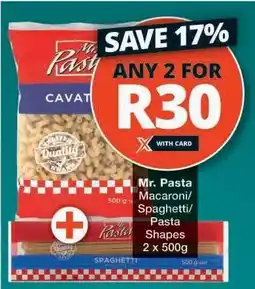 Checkers Mr. Pasta Macaroni/Spaghetti/Pasta Shapes offer