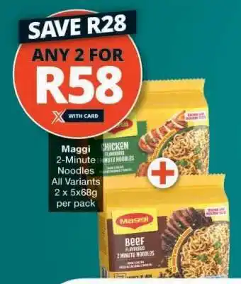Checkers MAGGI 2 MINUTE NOODLES offer