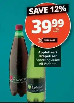 Checkers Appletiser/Grapetiser Sparkling Juice offer