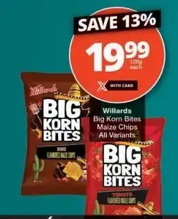 Checkers WILLARDS BIG KORN BITES MAIZE CHIPS offer