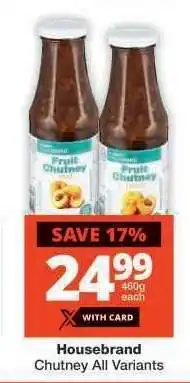 Checkers Housebrand Chutney All Variants offer