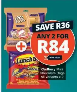 Checkers Cadbury Mini Chocolate Bags offer
