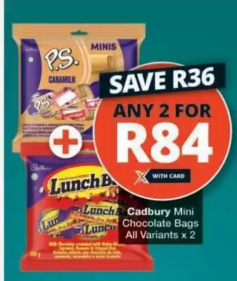 Checkers Cadbury Mini Chocolate Bags offer