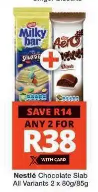 Checkers NESTLE CHOCOLATE SLAB offer