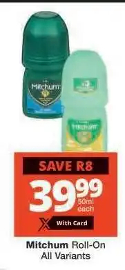 Checkers Mitchum Roll-On offer