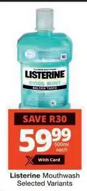Checkers LISTERINE MOUTHWASH offer
