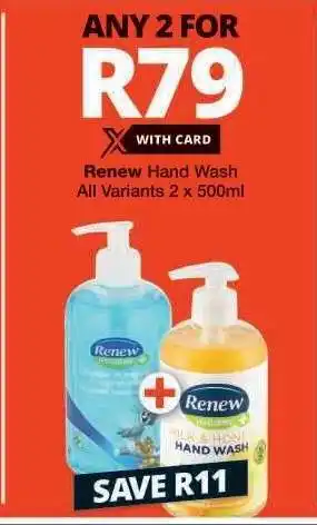 Checkers RENEW HAND WASH offer