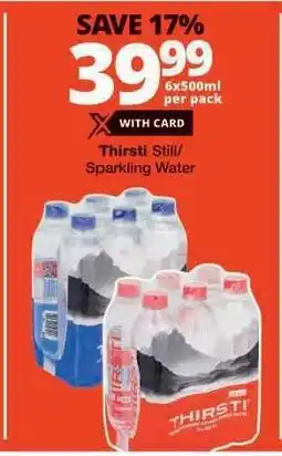Checkers THIRSTI Still/Sparkling Water offer