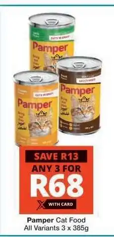 Checkers Pamper Cat Food offer