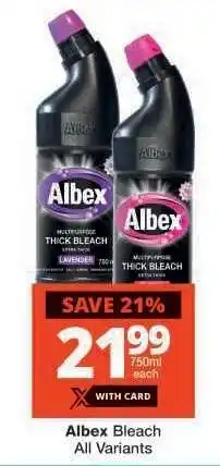 Checkers ALBEX BLEACH all variants offer