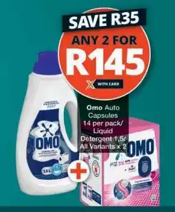 Checkers Omo Auto Capsules and Liquid Detergent offer