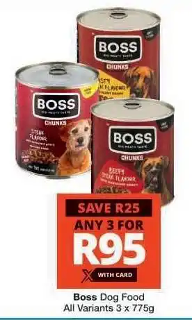 Checkers BOSS DOG FOOD offer