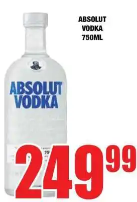 Boxer ABSOLUT VODKA 750ML offer
