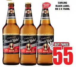 Boxer CARLING Black Label RB 3 x 750ml offer