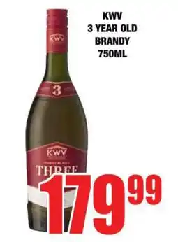 Boxer KWV 3-Year Old Brandy 750ml offer