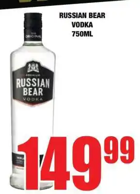 Boxer Russian Bear Vodka 750ml offer