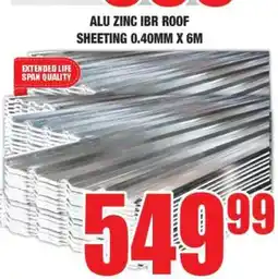Boxer ALU ZINC IBR ROOF SHEETING 0.40MM X 6M offer