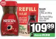 Spar Nescafe Classic Coffee Jar 200g Or Doy Pouch 230g Assorted-Each offer
